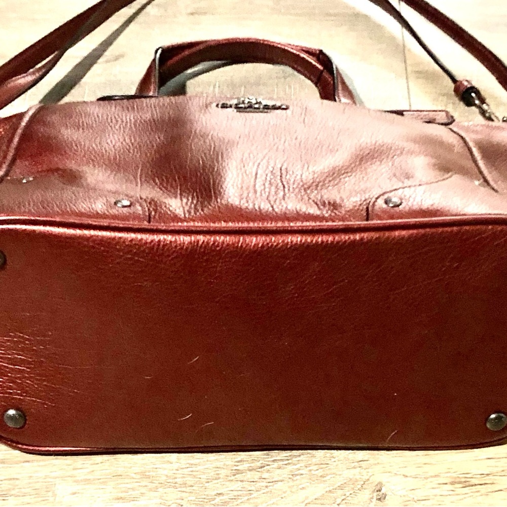 Coach Leather Mickie Shoulder Tote in Metallic Cherry - Picture 5 of 9
